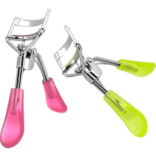 1Pcs Eyelash Curler Girl Eyelash Natural Curling Tool 8 Color Silicone Radian Handle Soft Rubber Pad Eyelash Curler Makeup Tools
