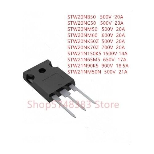 10PCS/LOT STW20NB50 STW20NC50 STW20NM50 STW20NM60 STW20NK50Z STW20NK70Z STW21N150K5 STW21N65M5 STW21N90K5 STW21NM50N TO-247