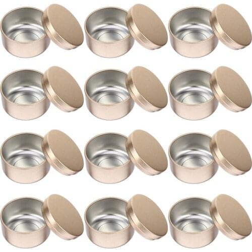 12PCS Candle Tin Travel Tins Round Metal Tins Candle Containers Candle Jars