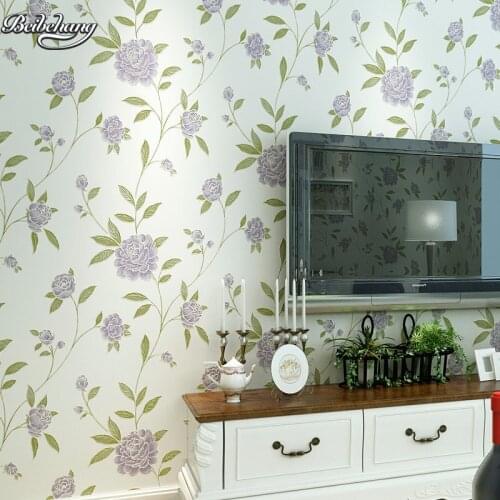 Beibehang 3D non - woven wallpaper three - dimensional pressure warm pastoral 3D stereo bedroom living room TV backdrop