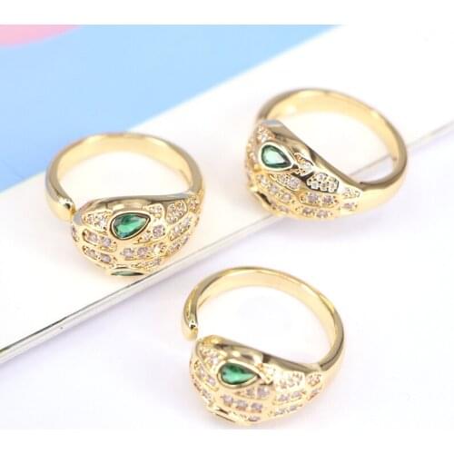 5Pcs, Gold Filled Snake Ring, Adjustable CZ Snake Ring, Open Band Wrap Ring, Gold Color Stackable Ring
