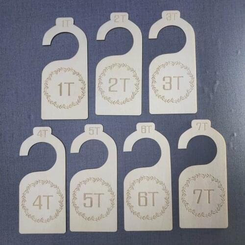 7 Pcs Baby Closet Size Divider Wooden Baby Closet Organizers from Newborn Infant to 24 Months for Home Nursery Baby Clothes