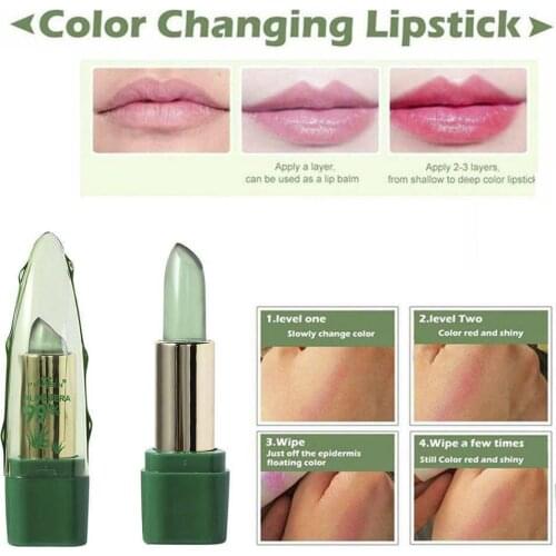 Aloe Gel Chameleon Jelly Lipstick Plant Temperature Lip Balm Lipstick Change Aloe Gel Jelly Coloring Vera B2M4