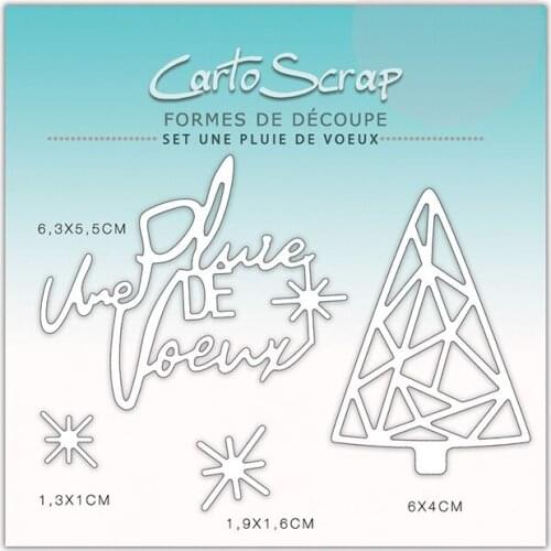 CH 2021 New Arrival Une-pluie-de-voeux Metal Cutting Die Embossing Scrapbooking Stencil Craft Cut Dies For DIY Card Hand