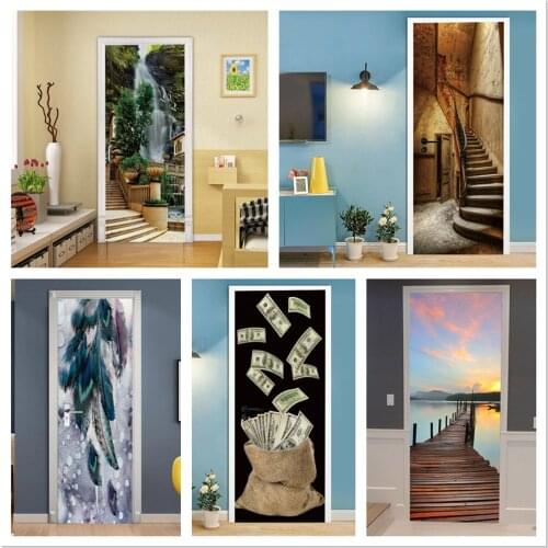 Living Room Decorative Corridor Door Stickers Natural Scenery Wallpaper For Bedroom Peel And Stick Cool Home Decor Posters Film