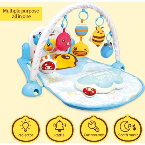 Top Quality Baby Play Mat Kick Piano Gym Fun Activity Center With Light Music Cushion Rattle Toy For Baby Boy Girl