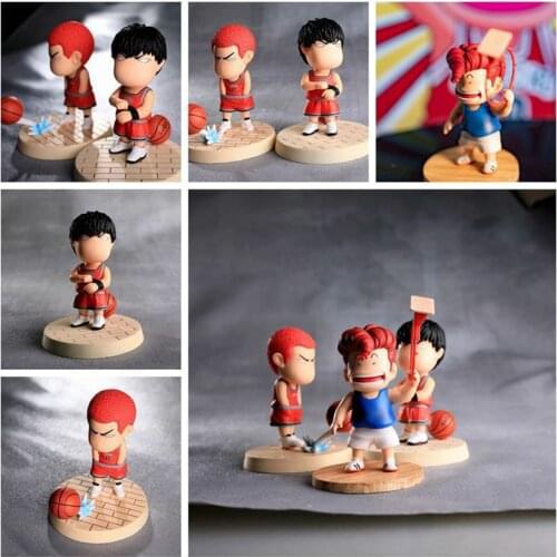 10cm SLAM DUNK Sakuragi Hanamichi Kaede Rukawa Anime Action Figure 11# 10# PVCQ Version Collection Model Dolls Toys for Gifts
