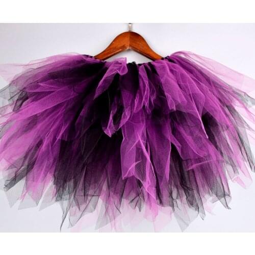 Purple/Black Adult tutu skirt Women Keen Length Fluffy Tulle Tutus Birthday Party Costume Mother and Daughter Photo Prop Skirt