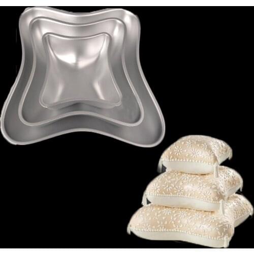 3 Pillow Shape Large Aluminium Alloy Mold New Cake Baking Tools Set Three Pieces Aluminum Cake Mould Set Bread Tool Baking Pan