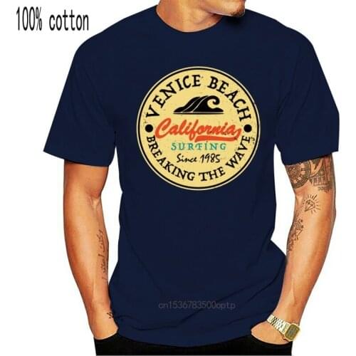 Personality Summer Tshirt For Men Humor Cute Leisure Men Vintage Surf Venice Beach California Surfing T Shirts Male