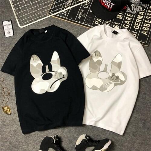 Disney Mickey Mouse Cartoon Women White T-Shirt Short Sleeve Tee Tops Casual O-Neck Pullover Fashion Streetwear Female Clothes