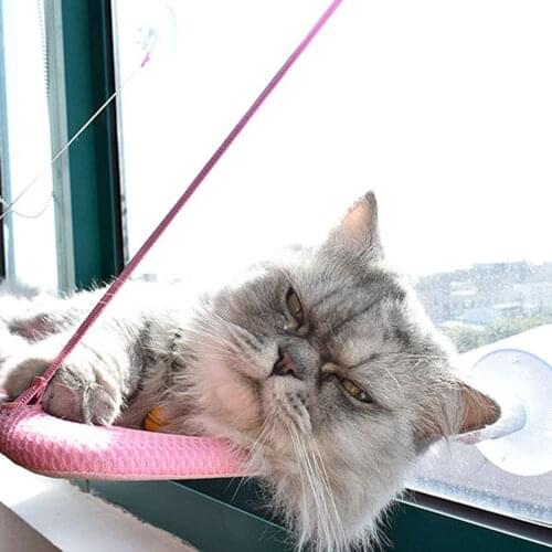 Cat Hammock Pet Seat Window Mounted Super Suction Cup Hanging Cat Lounger Soft Warm Bed Kitten Supplies Rest Home