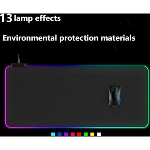 LED Light Gaming Mouse Pad RGB Large Keyboard Cover Non-Slip Rubber Base Computer Carpet Desk Mat PC Game Mouse Pad