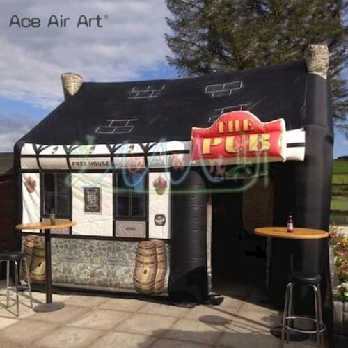 Customized house shaped inflatable pub bar tent irish wine house tent party marquee tent for beer sale promotion