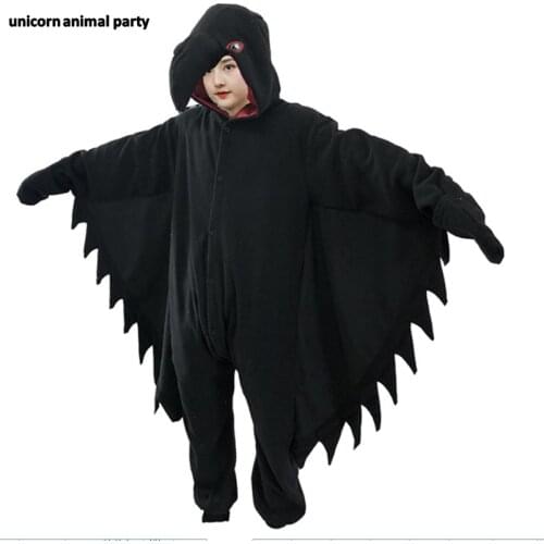 Kigurumi Onesies Cosplay crow halloween Christmas Party Pyjamas costumes carnival costume Mens womens partyhoodies