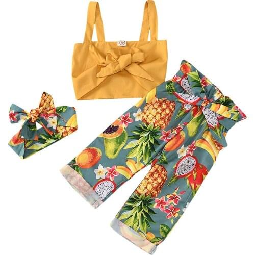 Girls Clothing Sets 2020 Summer Kids Clothes Floral Chiffon Halter+Embroidered Shorts Children Clothing