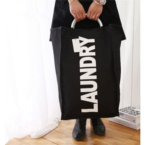Cloth Laundry Basket Storage Bag Alloy Handle Laundry Hamper Waterproof Oxford Toy Organizer Large Capacity Laundry Bag New