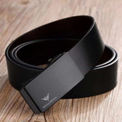 Leather Belt for Men Luxury Brand Business Metal Automatic Buckle Belts Cowskin Waistband Strap