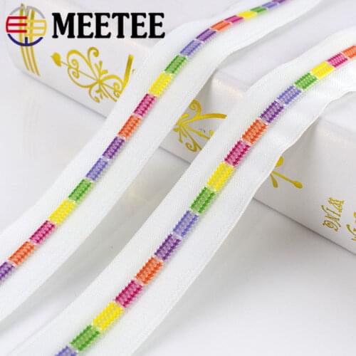 Meetee 2/5/10meters 5# White Colored Teeth Coil Nylon Zippers for Sewing Bags Garment Decor Zip DIY Repair Accessories ZA026
