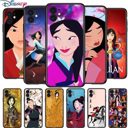 Princess MuLan for Apple iPhone 12 Pro Max Mini 11 Pro XS Max X XR 6S 6 7 8 Plus 5S SE2020 Soft Black Phone Case