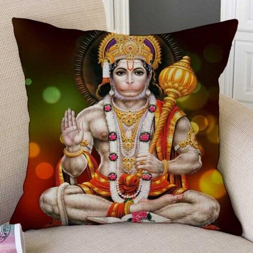 Hanuman Ganesh Religion Workshop Art Sofa Throw Pillow Case Cotton Linen Brahma Shiva Vishnu Buddhism Decoration Cushion Cover