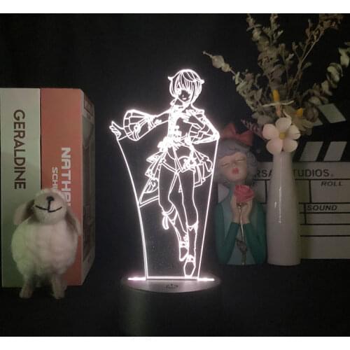3D Night Light Lamp Light Game Genshin Impact Atmosphere desk children Decorative Birthday Holiday Color Changing Gift for Gamer