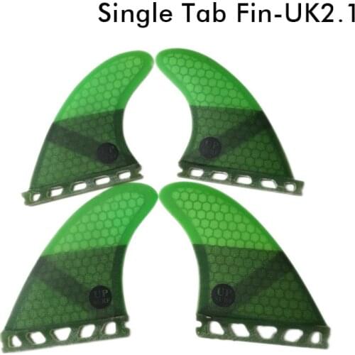 Future K2.1 fins Quad-Fins Honeycomb Fiberglass surfboard fin 4 in per set Green color