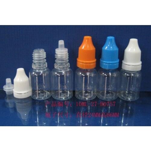 Lot 2500pcs 10ml PET drop bottle with tamper evident cap