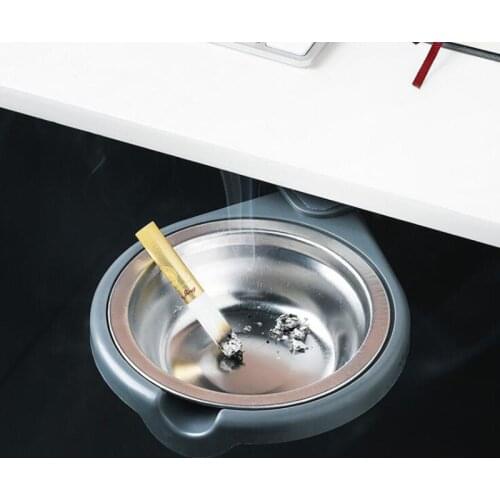 New Creative Rotatable Stainless Steel Ashtray Hidden Table Bottom Ashtray Easy To Paste Household Items Home Tool