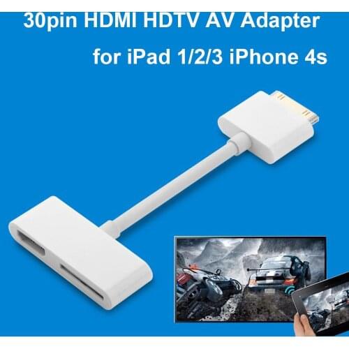 HDMI HDTV To Dock 30 Pin TV Adapter Converter Cable for IPad 1 2 3 for IPhone 4 4s Apple Digital AV 30 pin to lightning Adapter