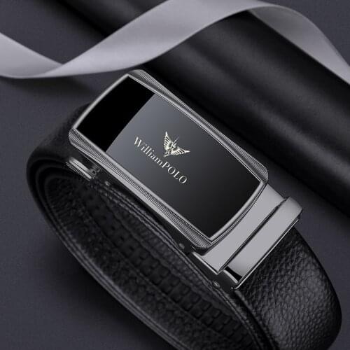 Mens fashion top grade belt business dress automatic buckle trouser belt leather brand belt