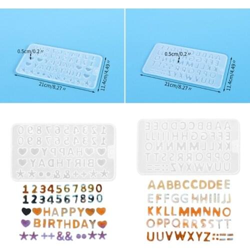 Crystal Epoxy Resin Mold Alphabet Letters Number Symbol Ornament Keychain Casting Silicone Mould DIY Crafts Jewelry Pendant new