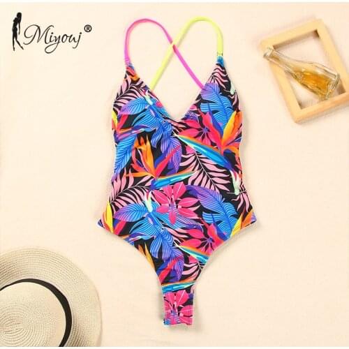Miyouj Sexy Swimsuit Female Cross Bandage Swimwear Women Tie Dye Bathing Suits Monokini Black Thong One Piece Suit