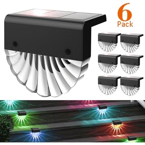 LED Acrylic Shell Shape Solar Light RGB Warm White Corridor Stair Light Outdoor Garden Courtyard Step Fence Lighting