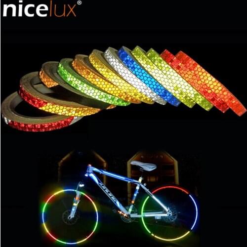 8meter Reflective Tape Fluorescent MTB Stickers Adhesive Waterproof Tape Bike Stickers Bicycle Accessories Glow in the dark 1cm