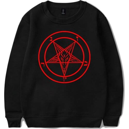 Baphomet Print Hoodies Satan-Demon Funny Fashion Tops Men Women Streetwear Sweatshirts Punk Harajuku Clothes Crewneck Sweatshirt