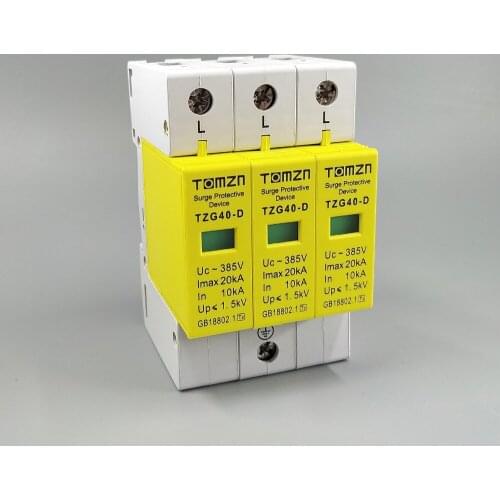 AC SPD 3P 10KA~20KA D ~385V House Surge Protector protection Protective Low-voltage Arrester Device