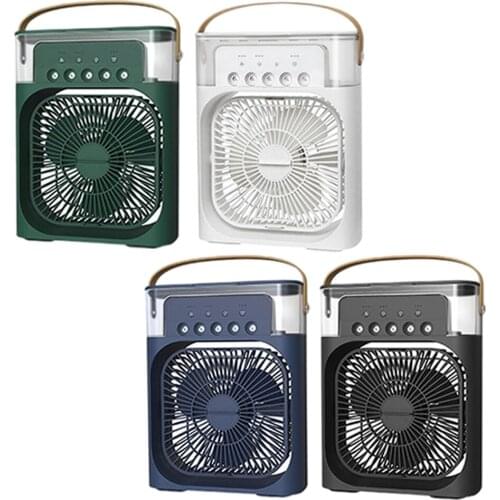 Air Conditioner Fan 7 Colors LED Light 3 Wind Speeds Modes for Office Home