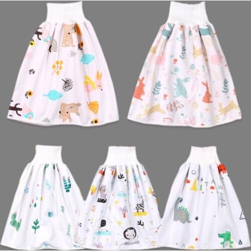 Soft Cotton Children Diaper Skirt Summer Waterproof Baby Sleep Pants Absorbent Shorts Prevent Skirt Moment Leakage Mat Cover
