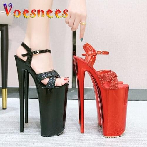 Voesnees Super High Sandals Women 2020 Waterproof Platform Open Toe Pole Dance High Heels26cm nightclub catwalk Womens shoes