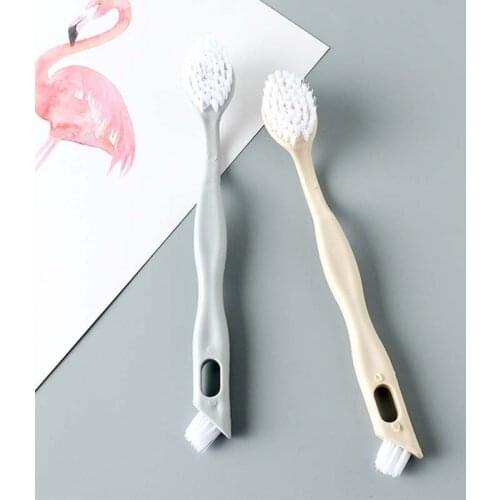 1pcs 2Colors Washing Tools Soft-wool Cleaning Brush PP Double Headed Shoe Accessories Long Handle Multifunction Washing Tools