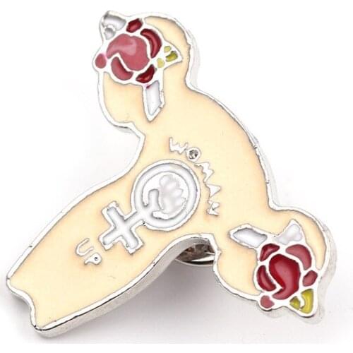 1PCS Gold Silvercolor Uterus Flower Pattern Enamel Pins Decoration Badge Brooch Denim Clothes Backpack Jewelry For Friends