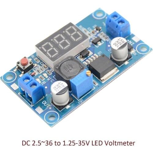 1Pce DC 2.5~36 to 1.25-35V LED Voltmeter Buck Step-down Power Converter Module LM2596