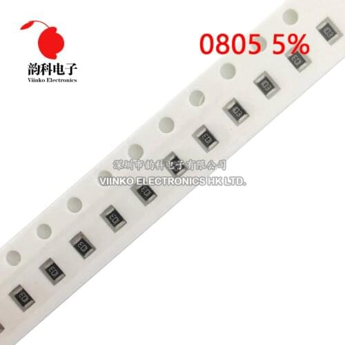 100pcs 0805 5% 1/8W SMD chip resistor 0R ~ 10M 0 1R 10R 100R 220R 330R 470R 1K 4.7K 10K 47K 100K 1M 10M 0 1 10 100 330 470 ohm