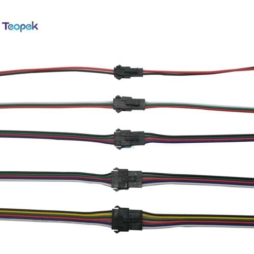 2pin 3pin 4pin 5pin 6pin Led JST connector Male And Female Plug And Socket Electronic Connecting SM Cable Wire Led Light Driver