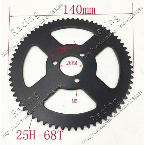68 teeth 25H 8mm Factory direct wholesale mini pocket bike rear sprocket 68 teeth for 25H chain/Free shipping