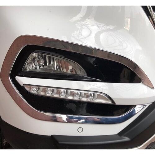 ABS Chrome Front Fog Lamp Cover Fog Lights Decoration Trim Sticker For Hyundai Tucson 3th 2015 2016