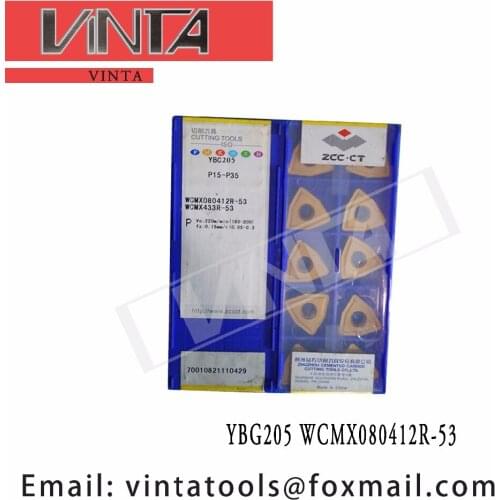 Free shipping high quality 10pcs/lots YBG205 WCMX080412R-53 cnc carbide turning inserts