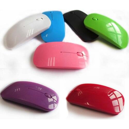 Optical 2.4G Wireless Mouse Receiver Super Ultra Thin Slim Mouse Cordless Mice for Game Computer PC Laptop Desktop