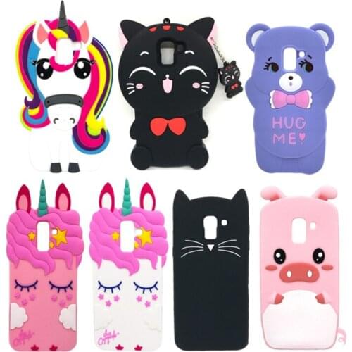 Phone Case For Samsung Galaxy J6 2018 J600 J600F Cute 3D Unicorn Bear Cat Soft Silicone Back Cover For Samsung J6 2018 EU